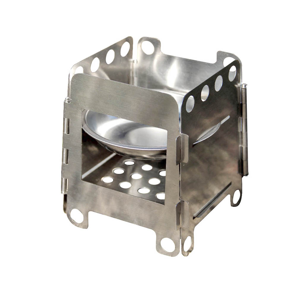 Lixada Folding Wood Stove Alcohol Stove Portable Outdoor Picnic Cook BBQ Burners Titanium Camping Stove Stainless Steel with Bag
