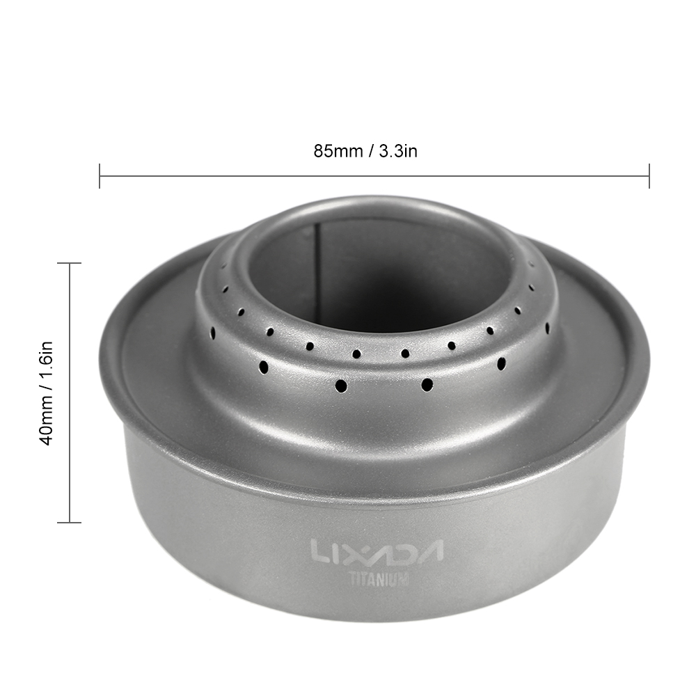 Lixada Compact Folding Titanium Wood Stove with Mini Alcohol Stove Camping Stove for Outdoor Camping Cooking Picnic Hiking