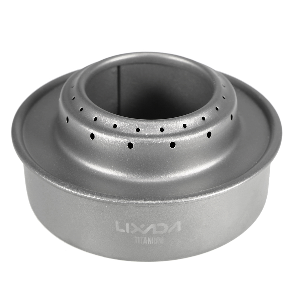 Lixada Compact Folding Titanium Wood Stove with Mini Alcohol Stove Camping Stove for Outdoor Camping Cooking Picnic Hiking