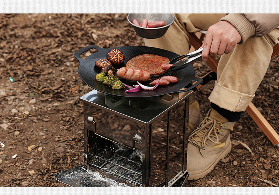 Camping Stove Stainless Steel Fire Wood Stoves Portable Outdoor Burning Tools for Survival Trekking Cooking Supplies