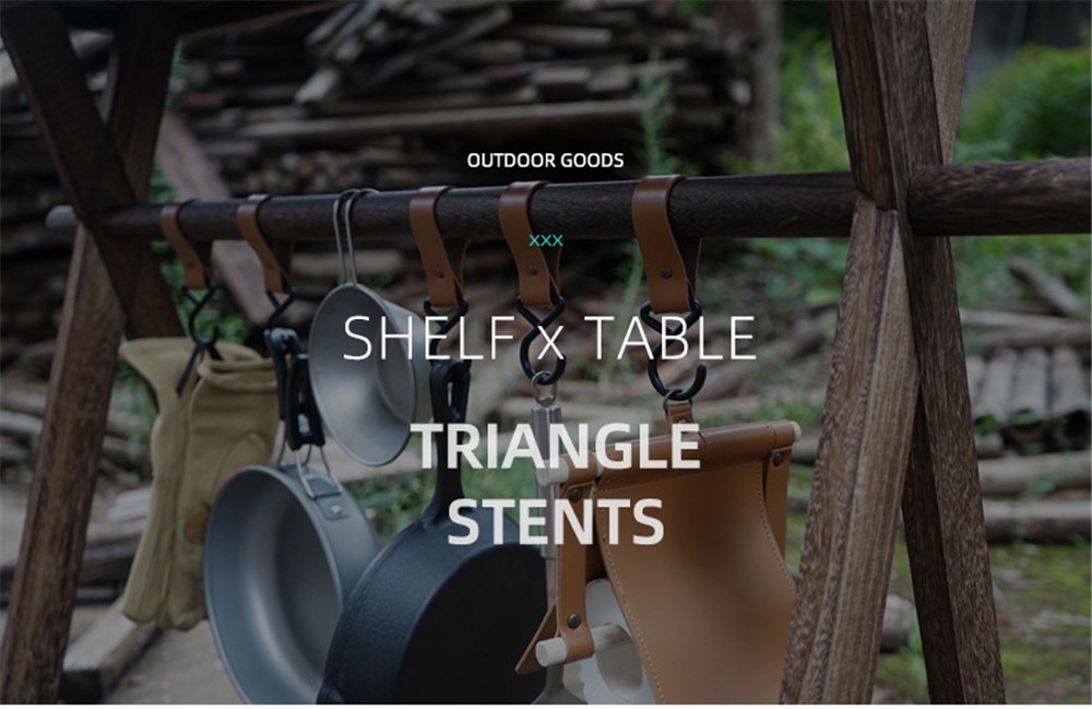 Camping Wood Rack Shelf Folding Solid Pine Multifunctional Triangle Ourdoor Home Lamps Cookware Tableware Hanger Holder Rack