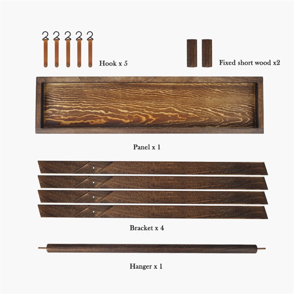 Camping Wood Rack Shelf Folding Solid Pine Multifunctional Triangle Ourdoor Home Lamps Cookware Tableware Hanger Holder Rack