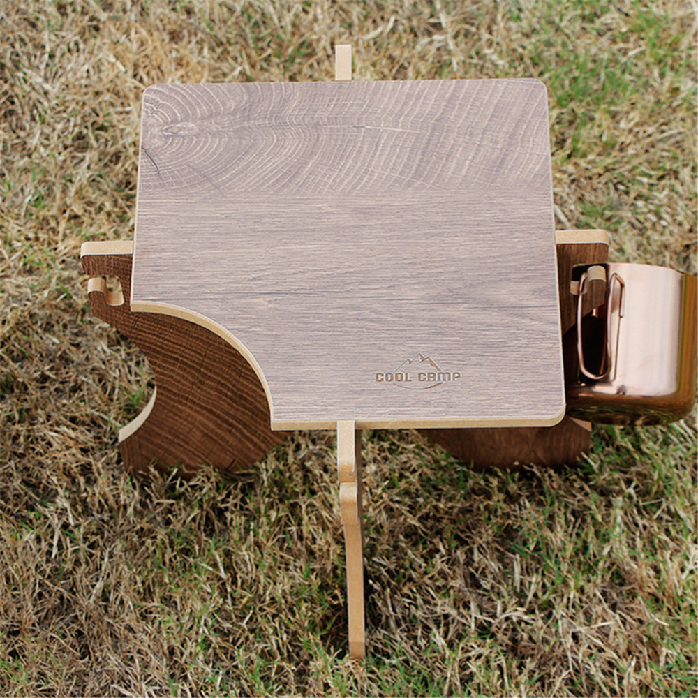 Outdoor Folding Bucket Shelf Multifunctional Wood High Load-Bearing Holes Camping Picnic Ice Bucket Rack Holder Mini Chair