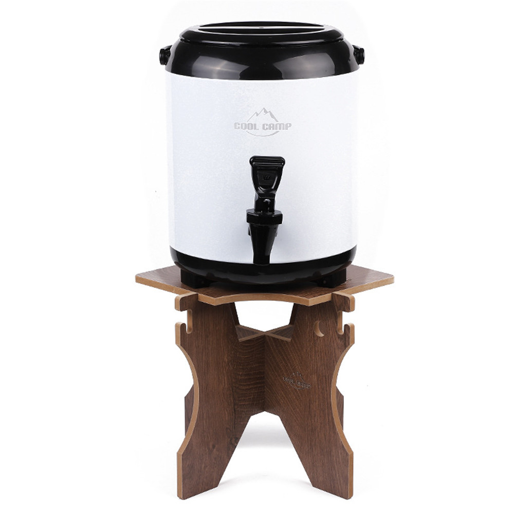 Outdoor Folding Bucket Shelf Multifunctional Wood High Load-Bearing Holes Camping Picnic Ice Bucket Rack Holder Mini Chair