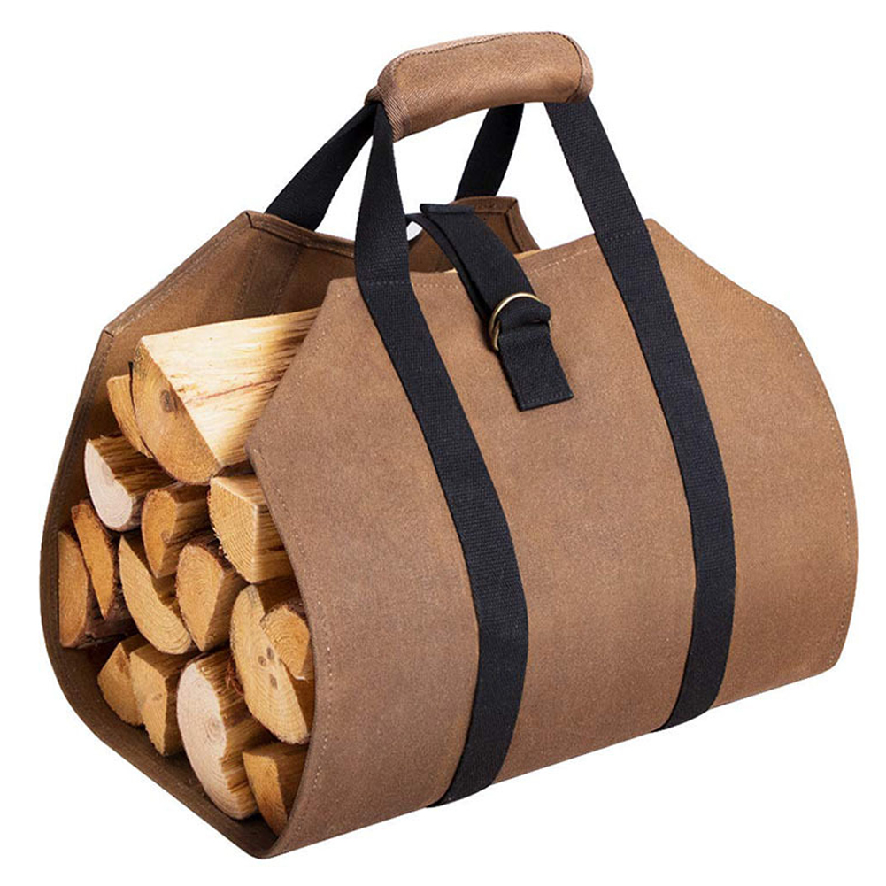High-quality Supersized Canvas Firewood Wood Carrier bag Log Camping Outdoor Holder Carry storage bag Wooden Canvas Bag