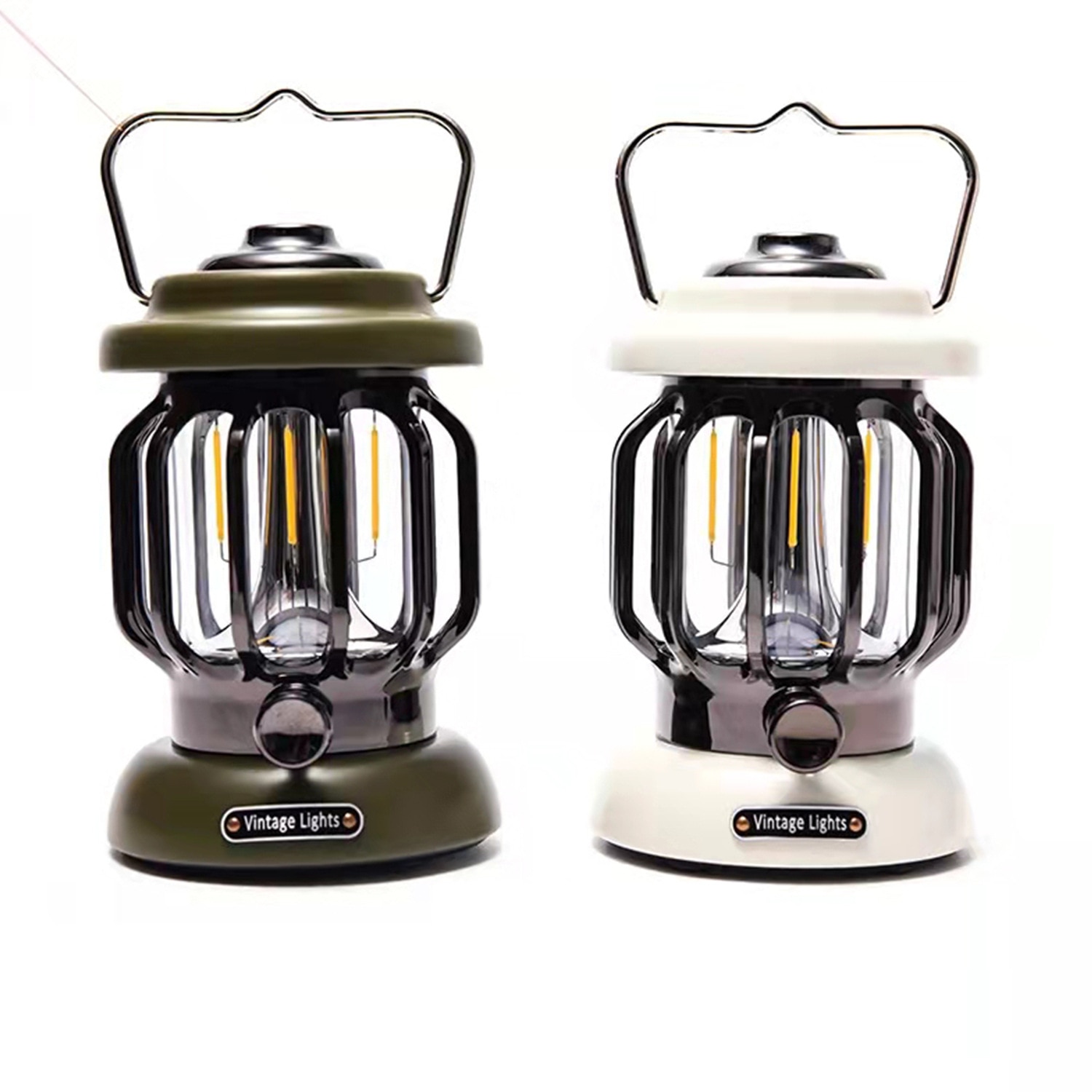 Retro Portable Garden Lantern 5000mAh Outdoor Kerosene Lamp 3 Lighting Modes Tent Camping Light for Hiking Climbing Yard