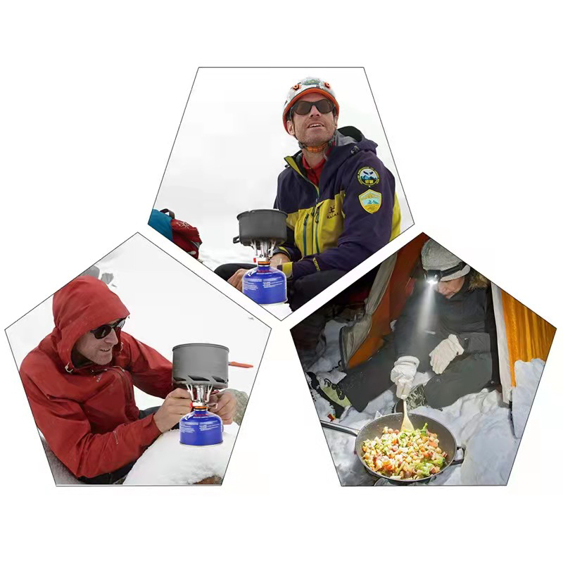 10PCS Camping Cookware Mess Kit with Mini Stove, Bracket Knife Fork Spoon, Stainless Steel Cup for Outdoor Camping Hiking Picnic